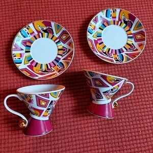 Vintage* Royal Elfreda (2) Asymmetrical Teacup & Saucer Sets